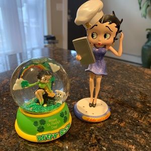 Betty Boop  - Snow globe and a mini statue.